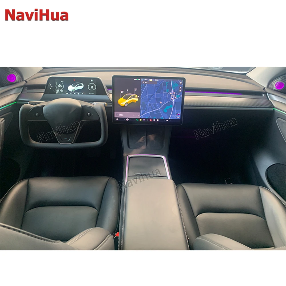 

NaviHua сенсорный экран, центральная консоль, приборная панель Carplay и Android, автоматический дисплей для Tesla Model 3/Y, приборная панель, цифровой инструмент