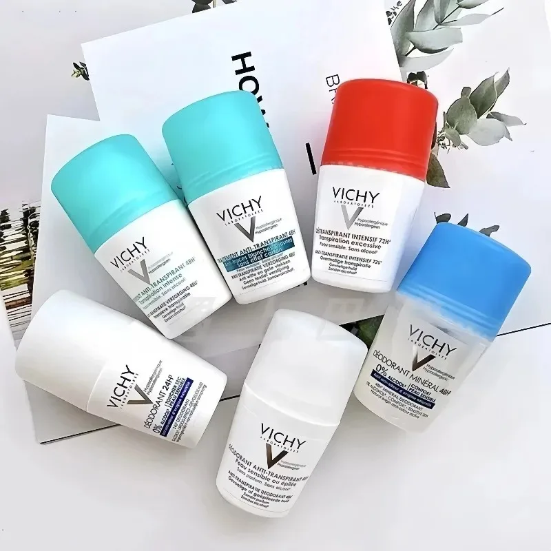 Desodorante Roll-On VICHY 50ml, Antitranspirante, Frescura Duradera, Sin Olor, Seco y Cómodo, Ideal para Regalo