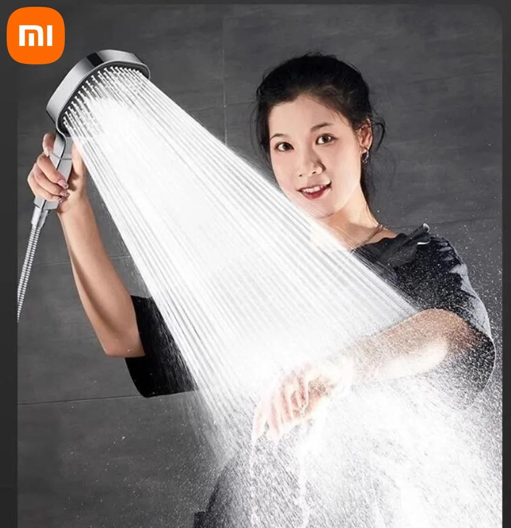 Xiaomi 13CM Panel besar 3 mode, kepala pancuran pijat air tekanan tinggi dengan elemen Filter kepala, aksesori kamar mandi baru