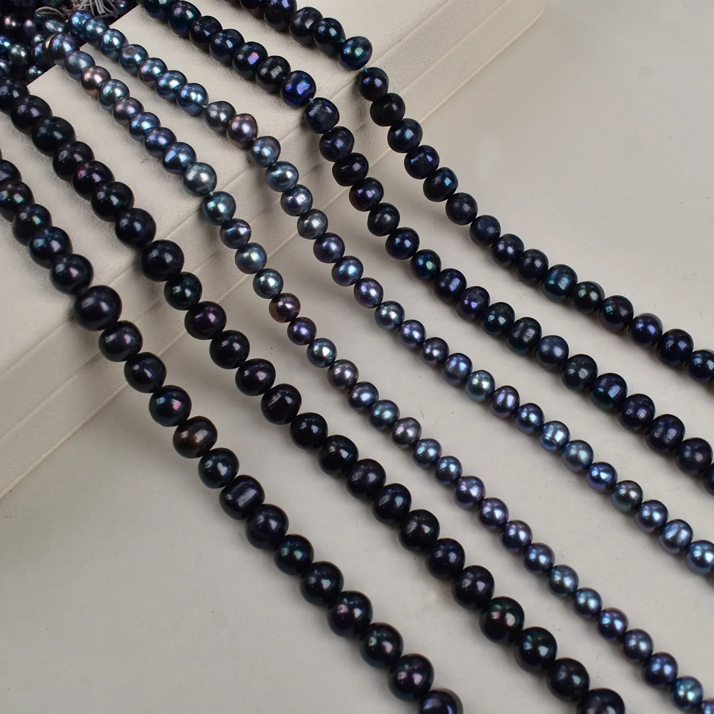 

New AA+ Natural Freshwater Pearls Black Near Round Beads for Jewelry Making DIY Accessories Necklace Bracelets Beaded Supplies