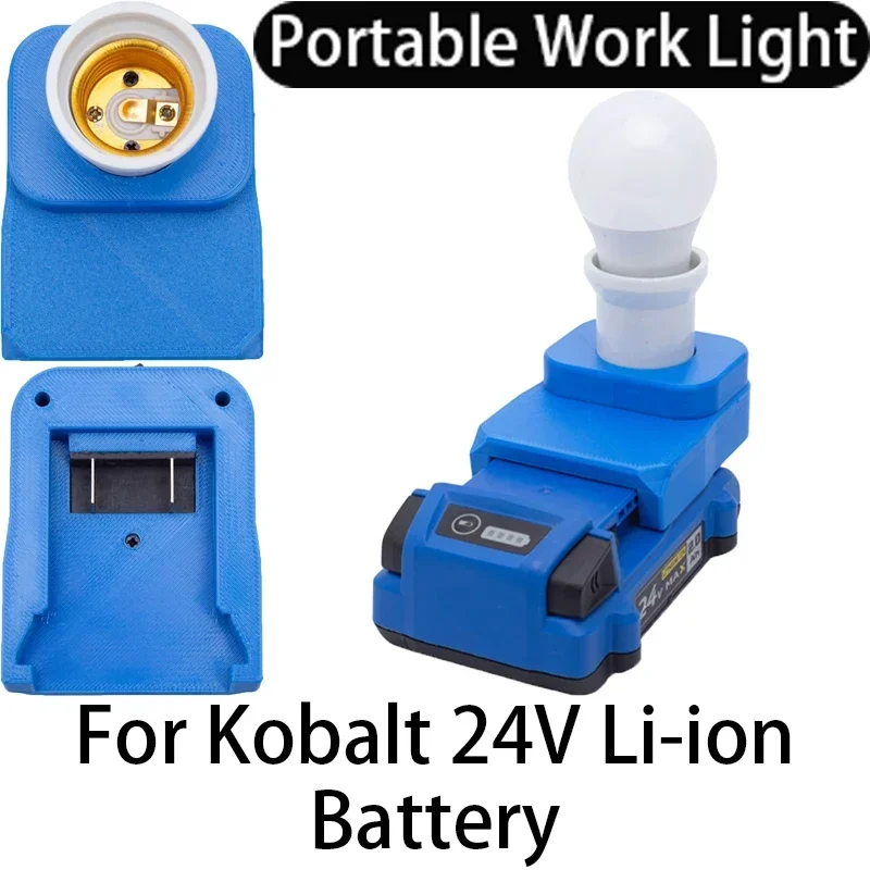 Portable E27 Socket LED Light Bulb for Kobalt 24V Li-ion Battery 5W LED Work Light E27 Bulb Portable Cordless Work Light