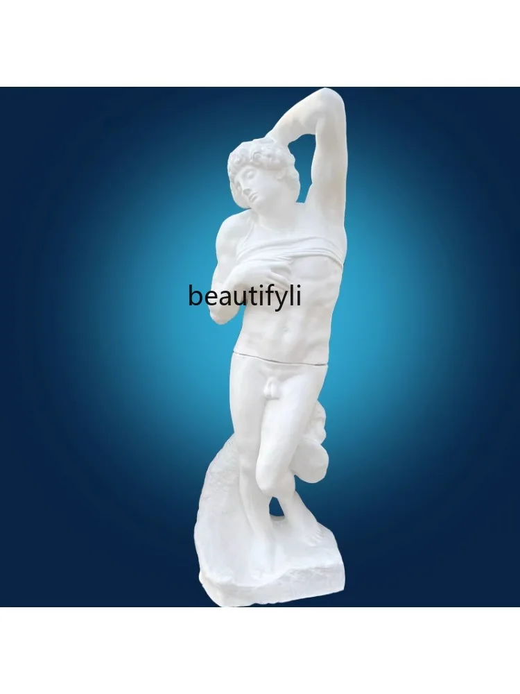 Modern Minimalist Struggling Slave Plaster Full Body Statue 2.2 M Decorative Sculpture living room decoration