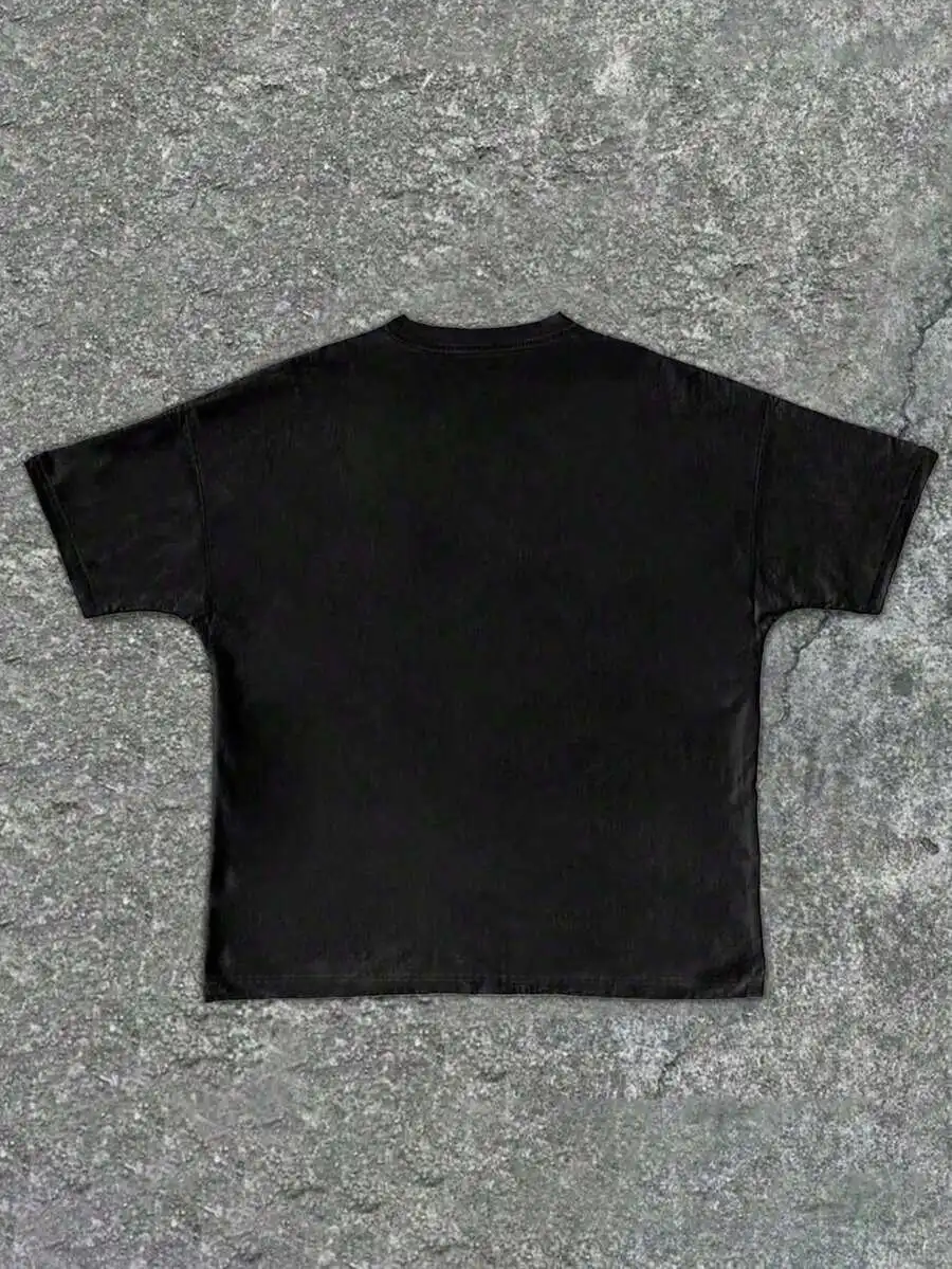 Tween Boy Cotten Clothes,Y2K-Inspired Letter Print T-Shir-Perfect For Spring/Summer/Fall,Fashion, Streetwear, Unisex, Men, Women