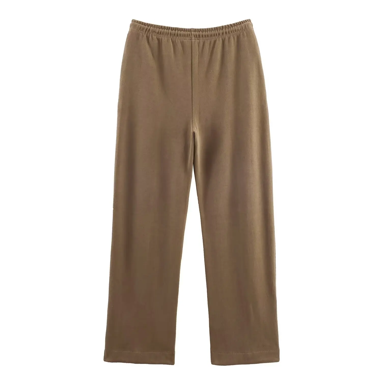 Dave & Di Nordic الحد الأدنى الكاكي خمر فضفاض المناسب سراويلي حريمي مع الرباط السراويل المستقيمة السراويل النسائية الأنيقة ، امرأة Clo #2