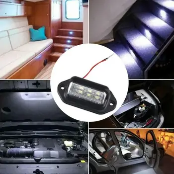 6顆LED汽車牌照燈防水12-24V通用卡車房車拖車尾燈牌照燈白色側燈燈泡 10 最佳銷售 透明 E46 尾燈 - №8