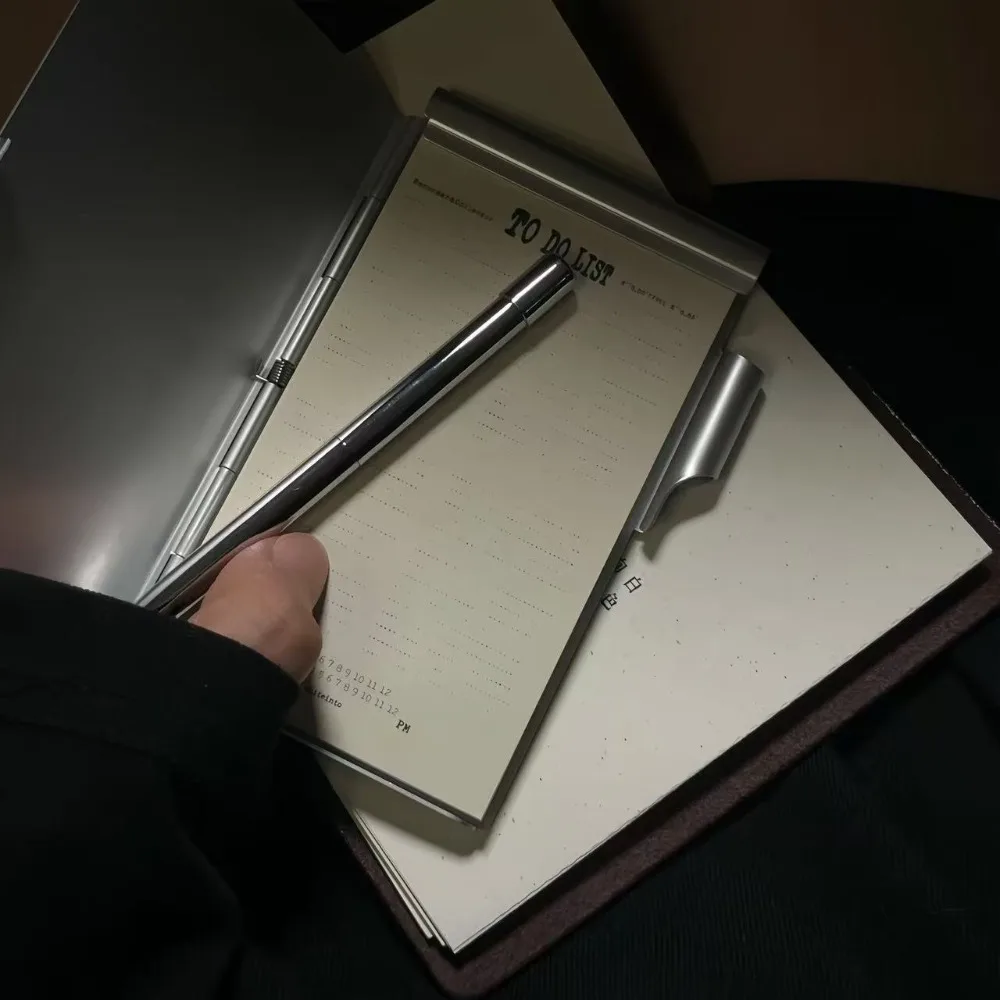 Metal Aluminum Case Notepad, Portable Pocket Mini Loose-leaf Notebook, Tearable Memo Pad for Daily Carry