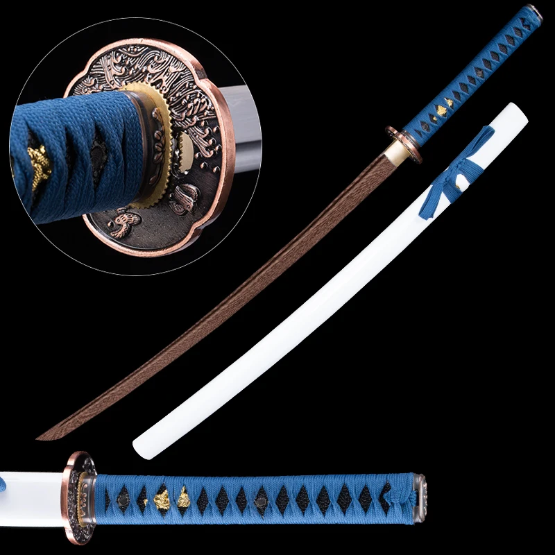 Wooden Sword Handmade Full Tang Chinese Swords Bird Bronze Tsuba 103CM For Training Practice Cosplay Props