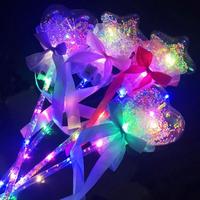 Handheld Magical Stick Princess LED Lantern Wand Stage Props Outdoor Summer Play Light Up Toy Glow At Dark Girls Princess Favor