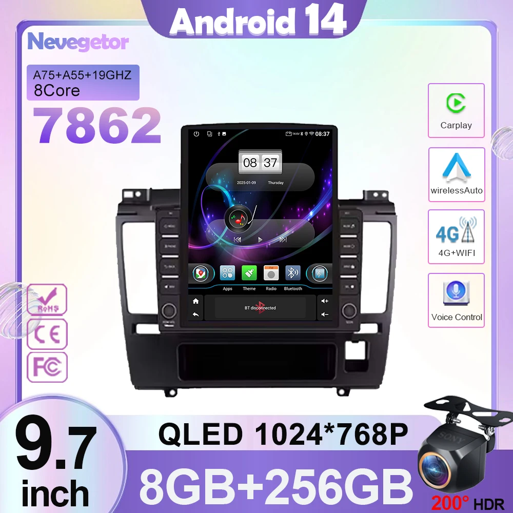 

9.7"Android 13 Autoradio for Nissan Tiida C11 2004-2013 Multimedia player GPS navi Stereo 4G Carplay 2din SWC Screen