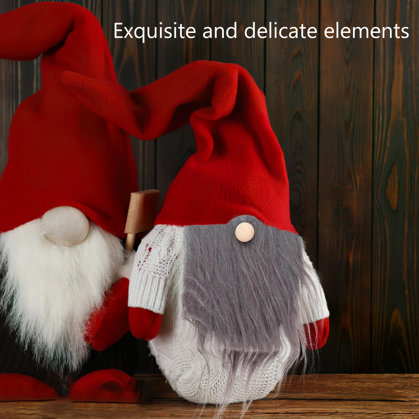 

1Set Gnome Beard and Wood Ball Kit Pre-Cut Craft Supplies for DIY Christmas Decorations Wooden Nose Craft Materials