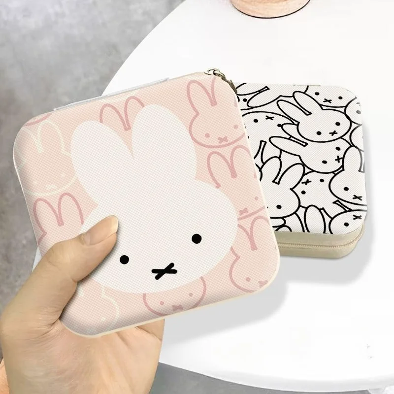 Miffy Cute Rabbit Portable Earnail Earring Jewelry Box Necklace Ring Bracelet Compact Mini Jewelry Storage Box view 3