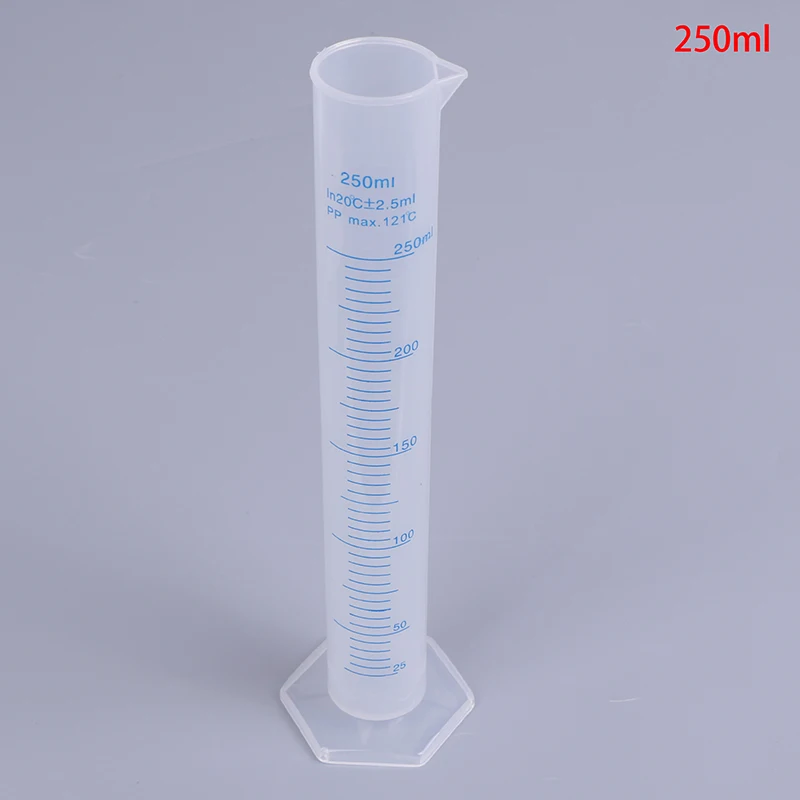 

A 250ml Measuring Cylinder With A Blue Scale, Which Is Resistant To Both Acid And Alkali.