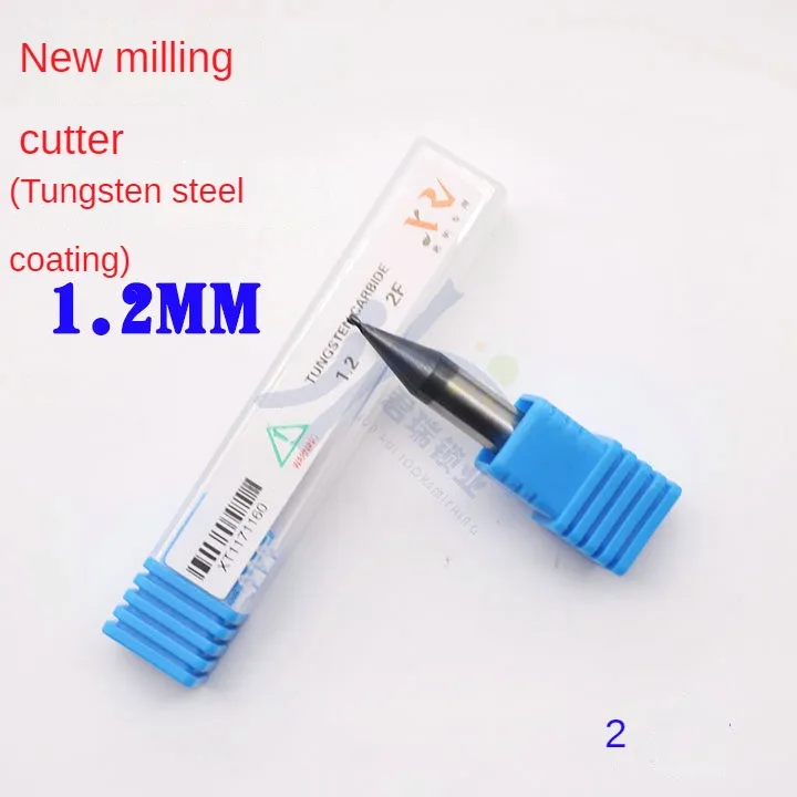 New tungsten coating endmill with 1.2 MM 2 tooth multifunctional vertical distribution key machine twist drill cutter