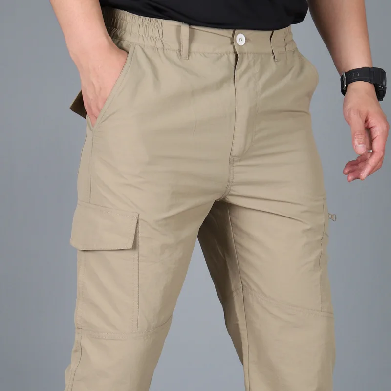 Summer Men Pants Lightweight Cargo Pants Waterproof Quick Dry Long Trousers Male Breathable Thin Casual Pants Pluse S-4Xl 2023