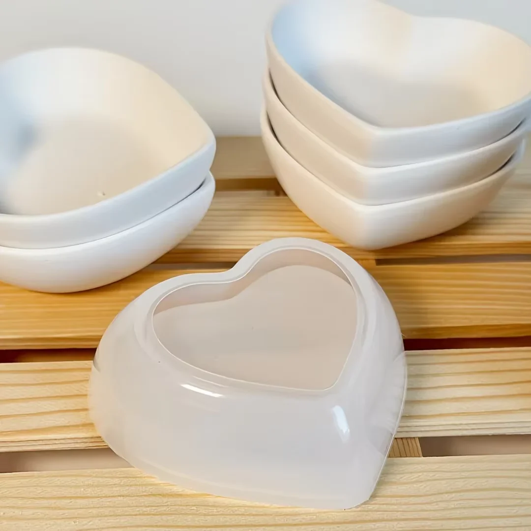 Herzförmige Silikonform für DIY-Geschenke und Bastelprojekte – perfekt für Zement, Epoxidharz, Gips, Kerzenbecher, Aufbewahrung – Detail 2