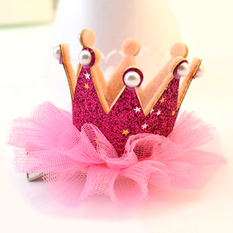 Children Crown Hair Barrette Cute Hair Clips for Girls Fashion Hair Clips Gold Pink Rose Red Crown Baby Girls Hair Accessories