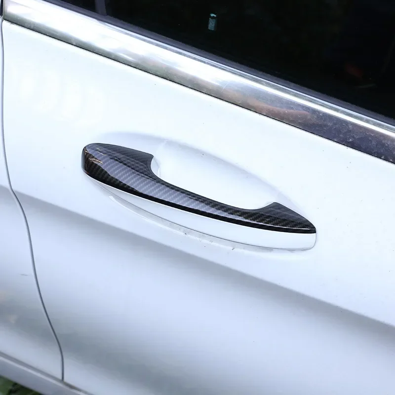 For Mercedes Benz A Class A180 A200 A250 W177 V177 B Class W247 2019 2020 Carbon Fiber Car ABS Chrome Door Handle Cover Trim LHD