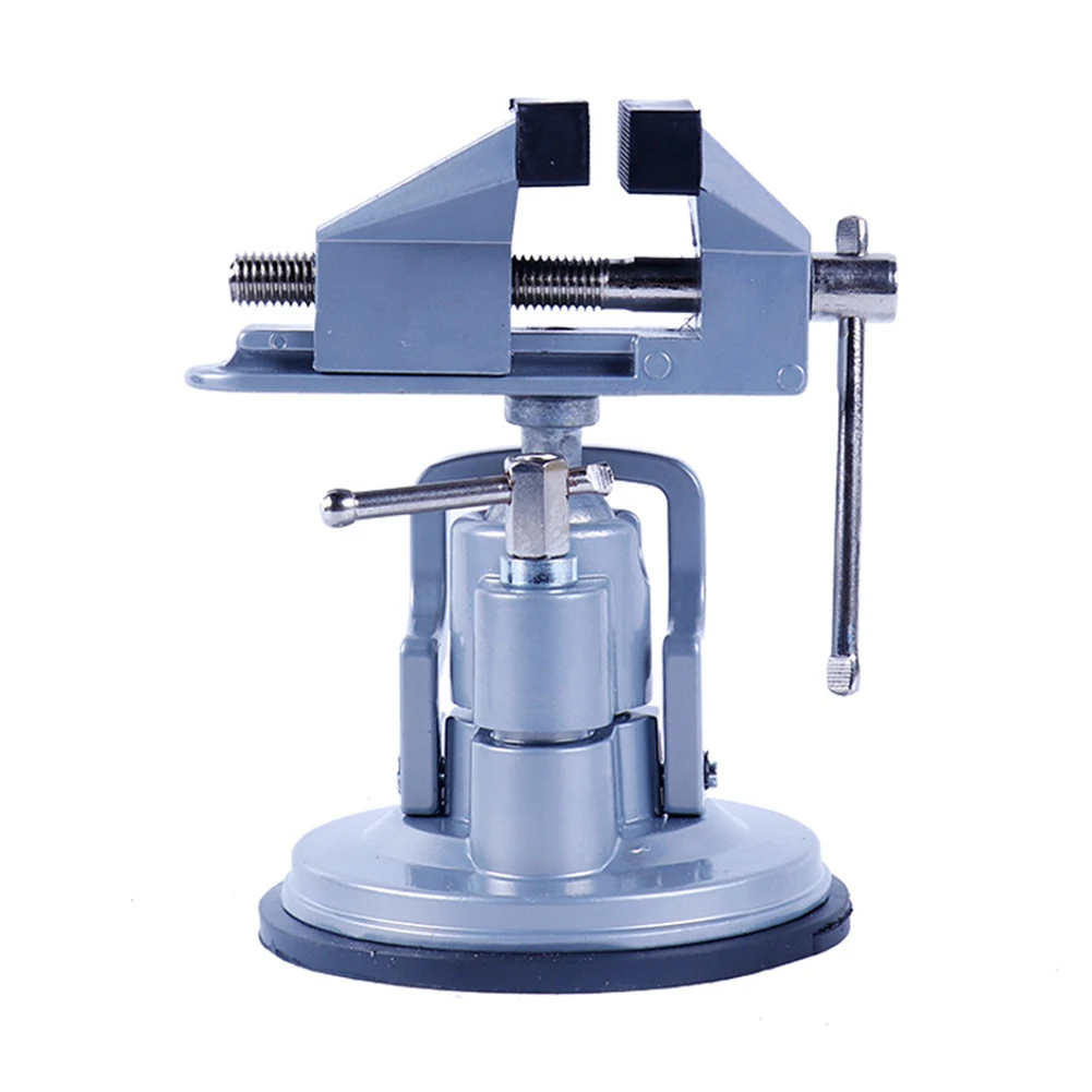 Bench Vise Vacuum Base Vise Multi-Angle Rotate 3.15in Jaw Width For Smooth Side Aluminum Alloy Vacuum Base Vise