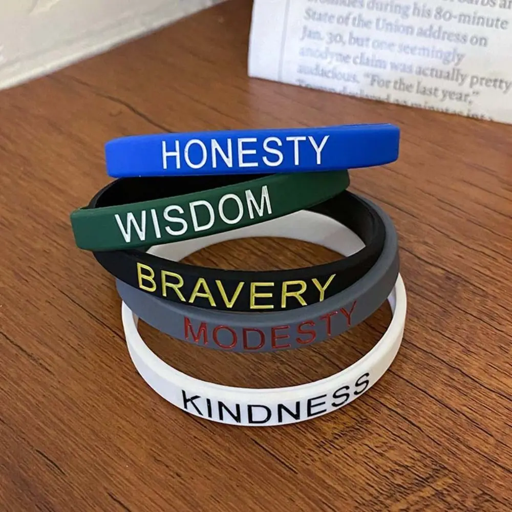 Hand Bands Fun Motivational Wristbands Lettering Printed Inspirational Quotes Wrist Bands Simple Luxury Charm Sports Bracelets