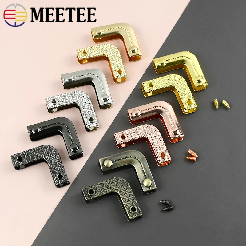 

4/10/20Pcs Meetee 25mm Metal Buckles Bag Corner Protector Clasp Purse Edge Cover Hook Handbag End Clips DIY Crafts Accessories