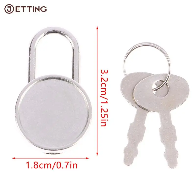 Mini Round Shape Padlock Color Diamond Hardware Locks With Key Lock For Luggage Travel Wedding Jewelry Box Diary Book Suitcase