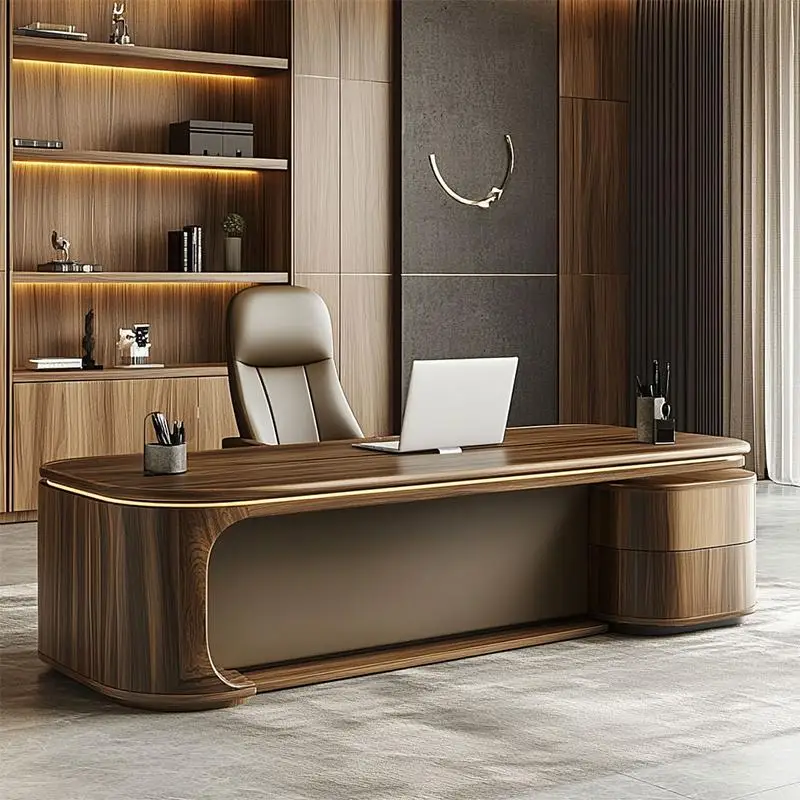 xx-Strong Wooden Executive Desk Designer Asthetic Large Drawers Office Desks Cheap Modern Luxury Escrivaninha Office Furniture*