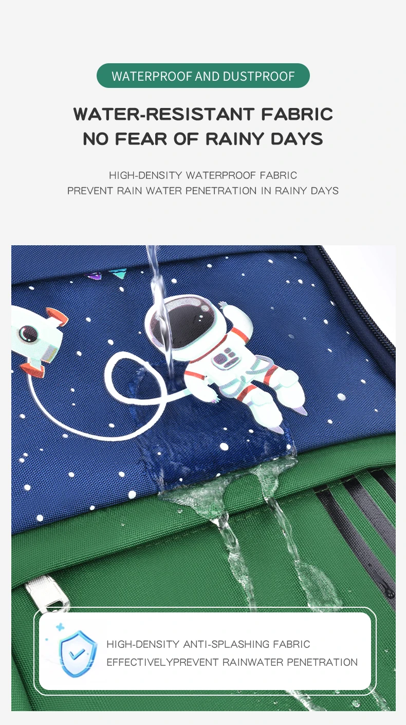 Grundschüler Schultasche Jungen 1,2,3,4,5,6 Klassen 6-12 Jahre alt Astronaut Umhängetasche Laptop Rucksack Wasserdicht WEA – Detail 9