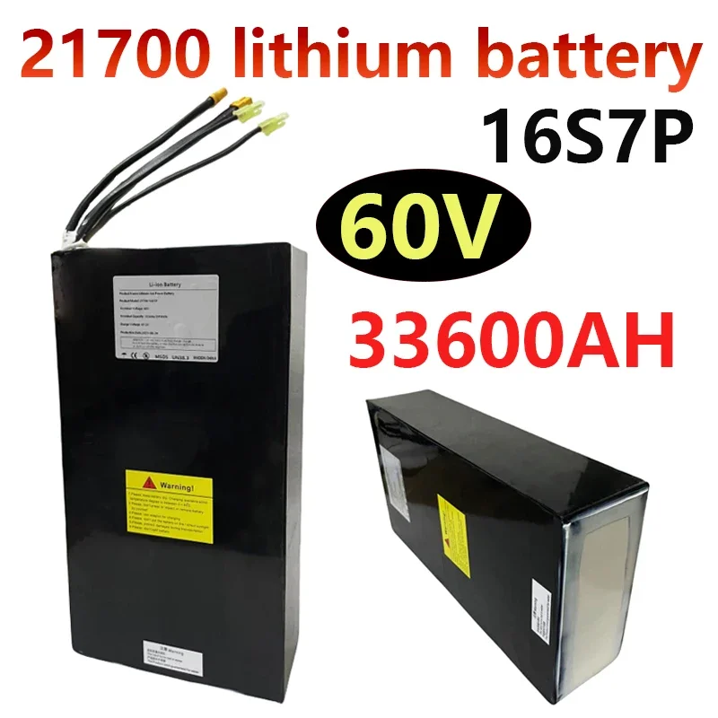 16S7P 60V 33.6Ah/33600mAh 21700 Rechargeable Lithium Battery Pack Suitable For Dual Drive Scooter Battery