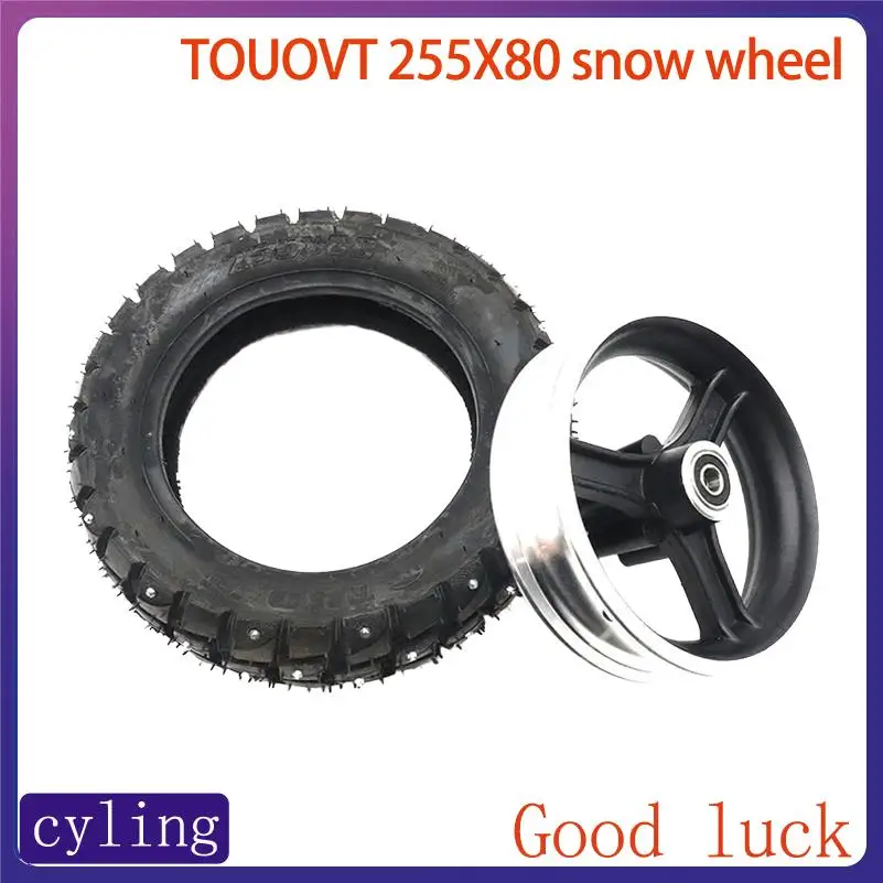 TUOVT 10 Inch 80/65-6 Winter Snow Tire for Electric Scooter Zero 10X Dualtron Off-Road Use