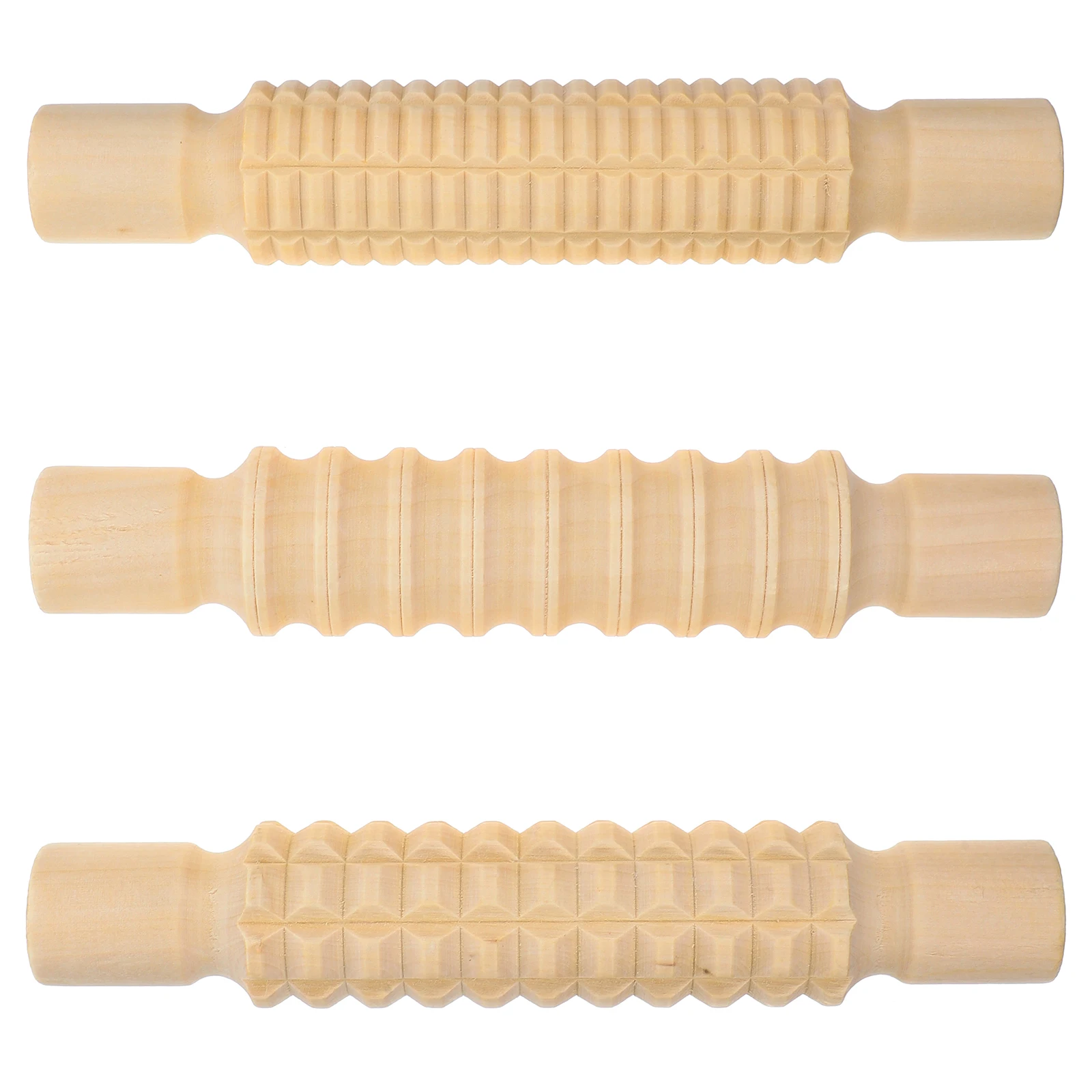 

3pcs Rolling Pin Dough Roller Baking Pizza Clay Pins Rolling Pins For Baking Child Rollers Wooden Safe Patterns
