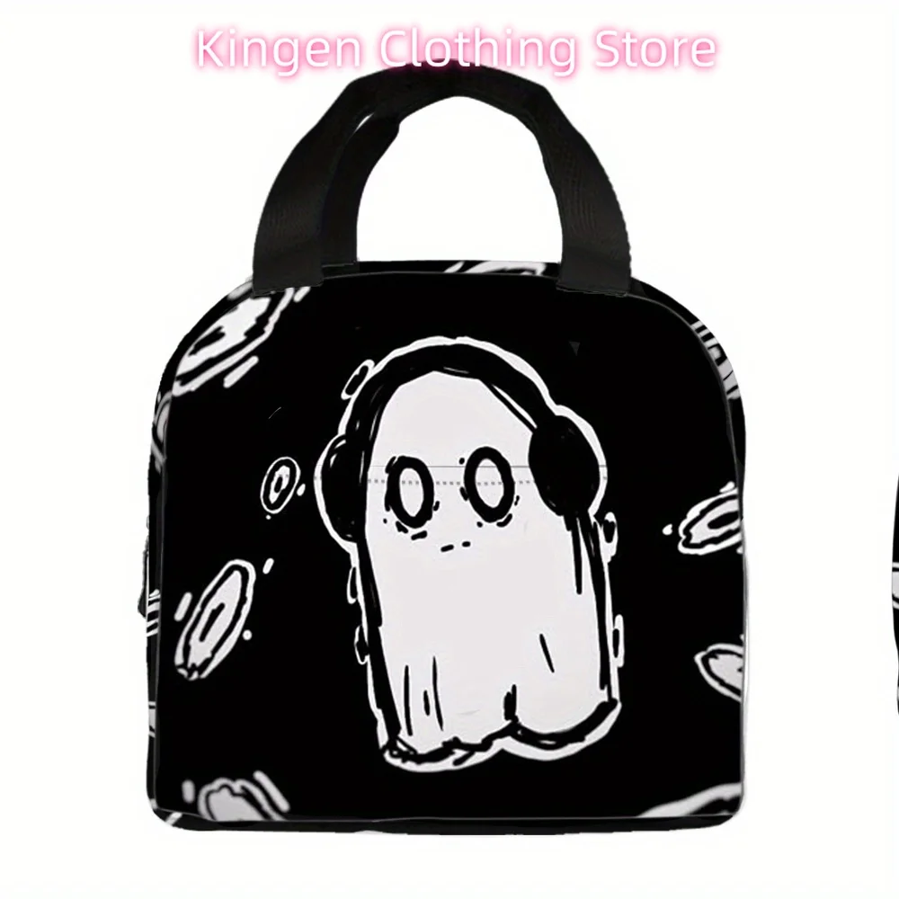 Reusable Large Capacity Lunch Bag Handbag - Cute & Stars Design, Durable Oxford Fabric, Hand Washable Rectangular