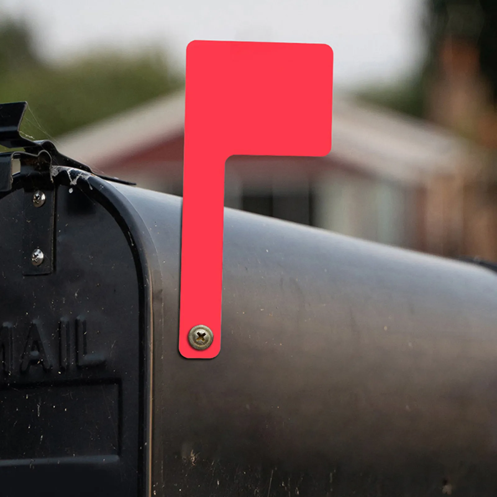 4Pcs Mini Red Acrylic Mailbox Flag Replacement Universal Outdoor Signal Accessory for Metal Wood Stone Brick Wall Mounted Patio