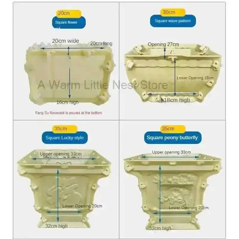 

Thickened Plastic Flower Pot Mold European Garden Cement Bonsai Model Large Concrete Mold Home DIY Making Flower Pot Tool