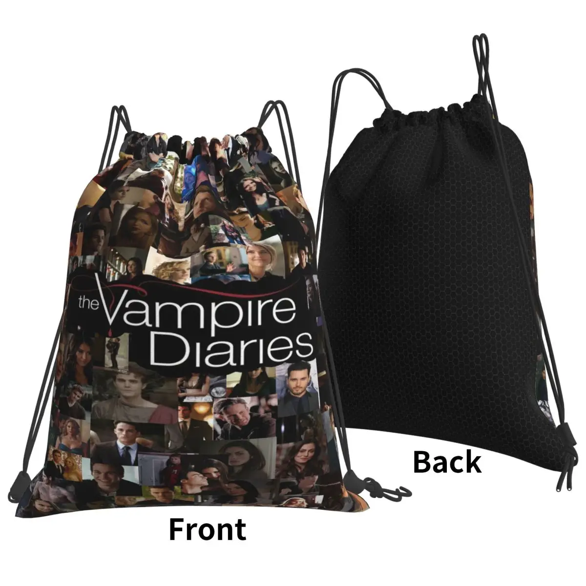 The Vampire Diaries Damon Salvatore Backpacks Portable Drawstring Bags Sports Bag Book Bags for Man Woman School