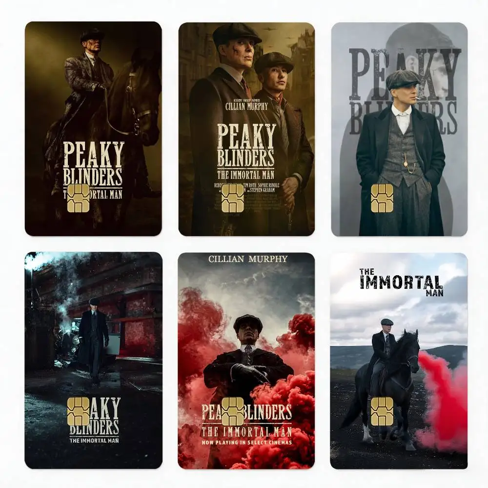 

Moive P-Peaky Blinders The Immortal Man 4pcs 1Set Laser Holographic Sticker Skin Cover for Credit Bank Debit Card
