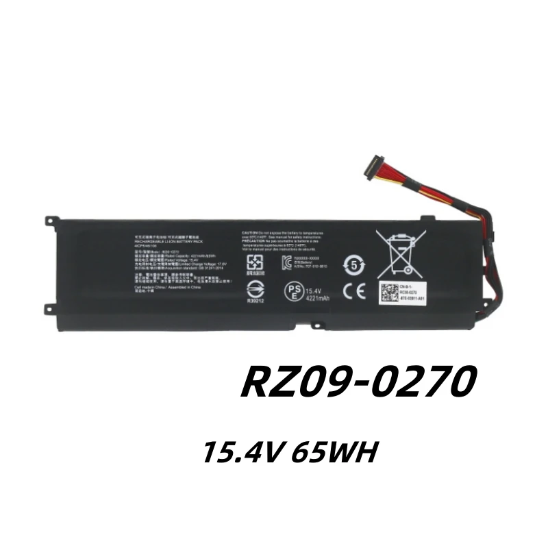 RZ09-0270แบตเตอรี่แล็ปท็อป65WH 15.4V สำหรับใบมีด15ฐานชิงทรัพย์2018 RC30-0270 RZ09-03006 RZ09-03009N76 RZ09-02705E75-R3U1