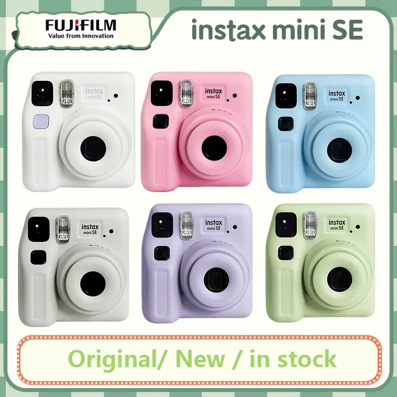 Fujifilm Instax Mini SE Instant Camera Film Cam Auto-focusing Wrist Strap Birthday Christmas for Girl New Year Festival Gift as