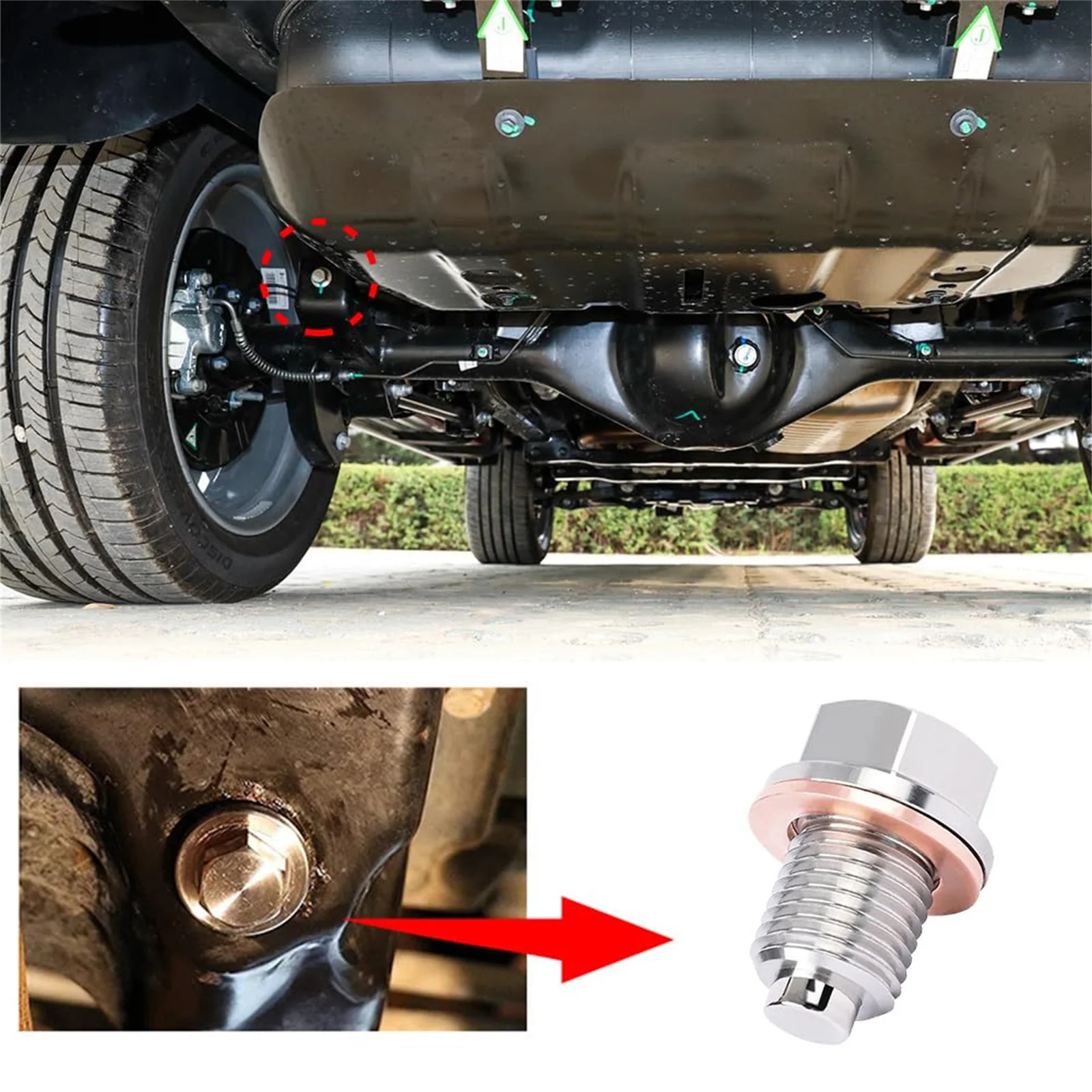 M14x1.5 Magnetic Drain Plug for Honda Ford Hyundai Mazda Oil Pan Bolt with High Strength Rare Earth Magnet and Metal Gasket ﻿ view 3