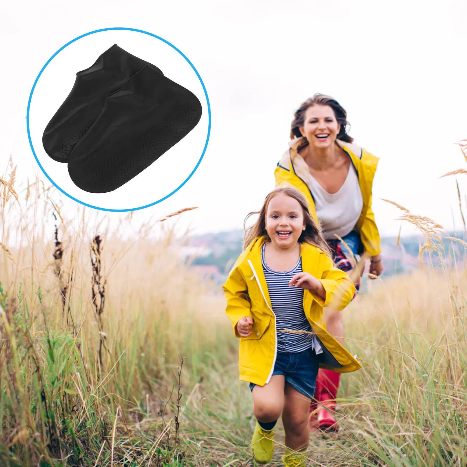 1Pair Waterproof Shoe Covers Silicone Soft Flexible Long-Lasting Shoe Protectors for Cooks Waiters Bartenders Beach Camping Road
