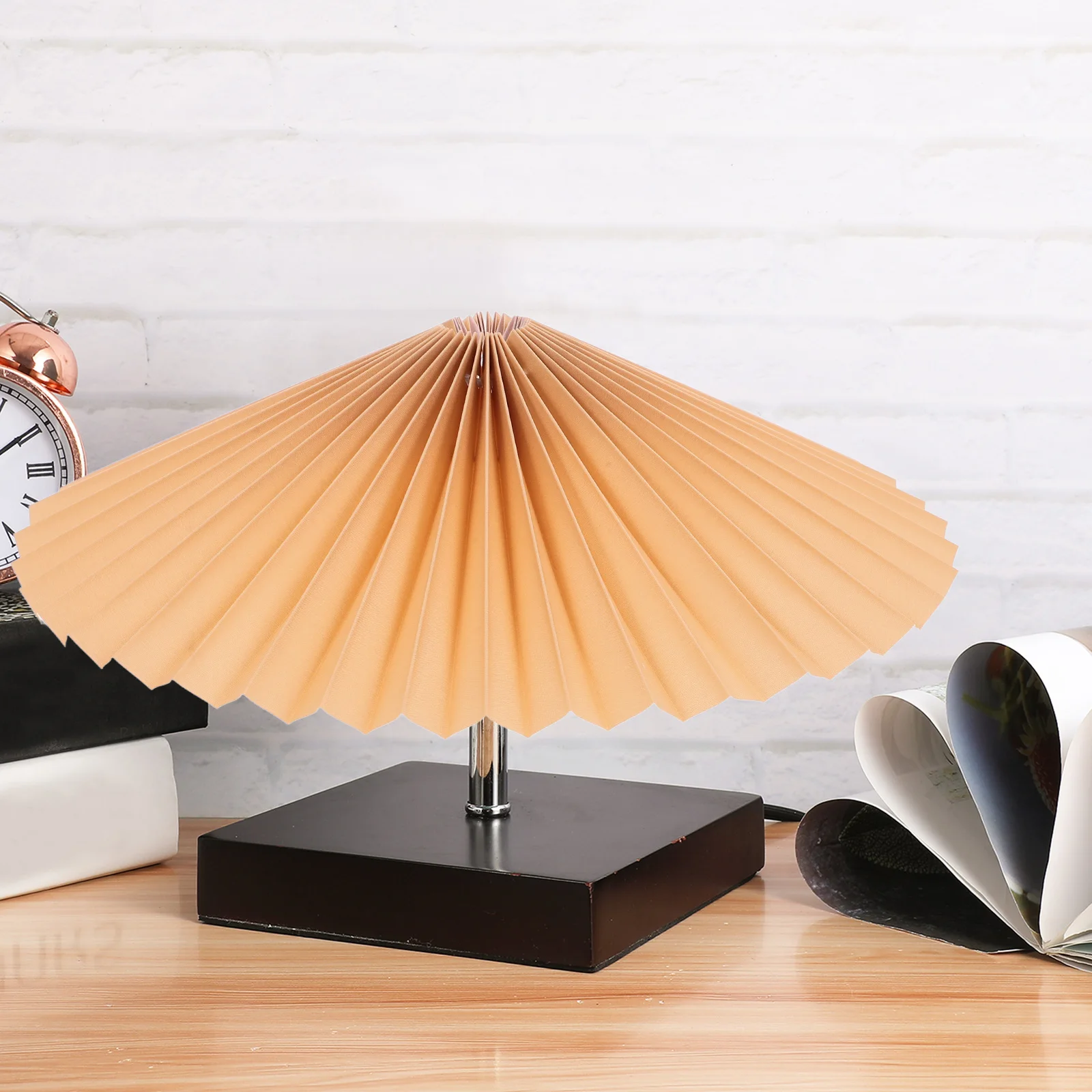 

Pleated Lampshade Iron Frame Fabric Drum Shade for Bedroom Living Room Table Floor Lamps Sconce Small Replacement