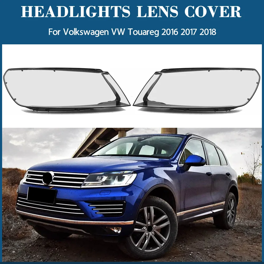 

For Volkswagen VW Touareg 2016 2017 2018 Headlight Cover Transparent Lampshade Lamp Case Headlamp Shell Plexiglass Original Lens
