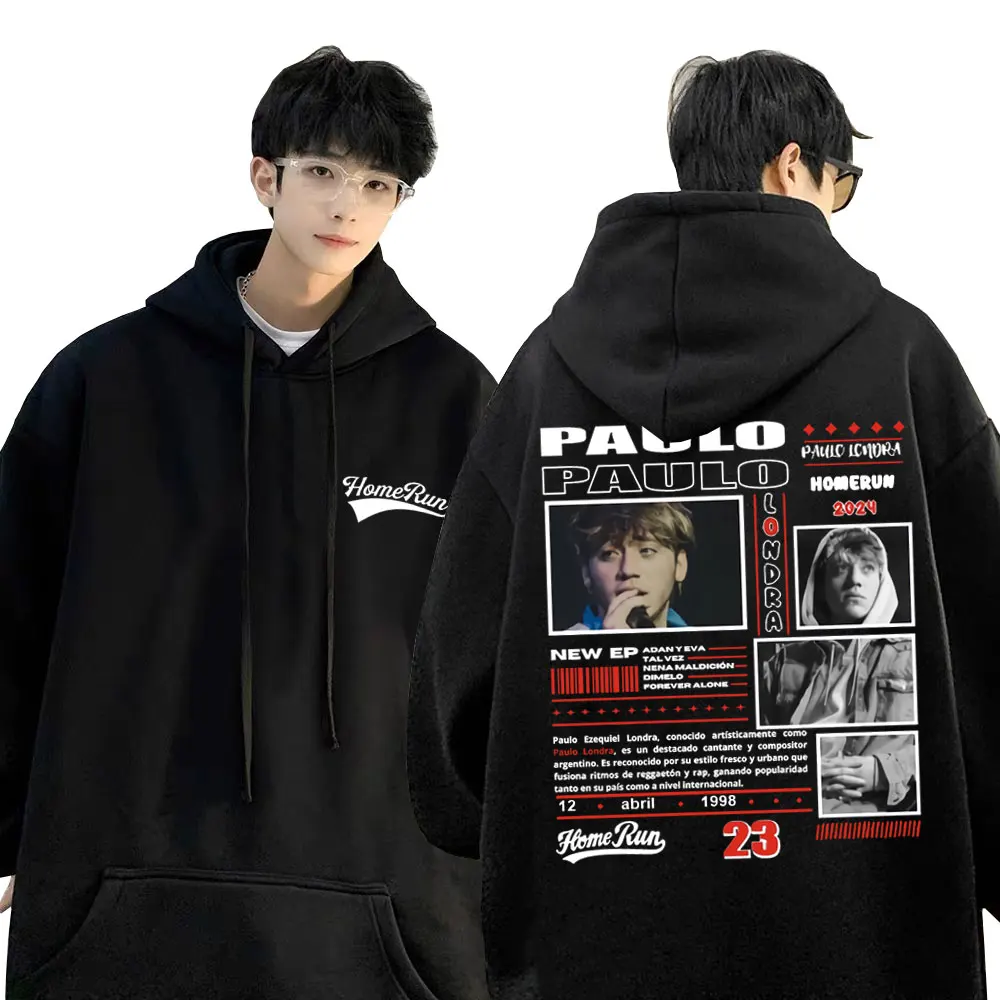 Rapper Paulo Londra Homerun Music Album Cover Hoodie Men's Fashion Casual Hoodies Men Women Hip Hop Vintage Oversized Sweatshirt