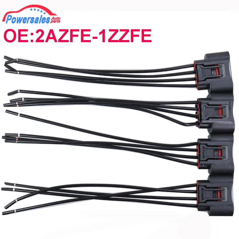 4PCS New Ignition Coil Female Connector Plug Harness For Toyota Lexus 2AZFE-1ZZFE 2AZFE1ZZFE