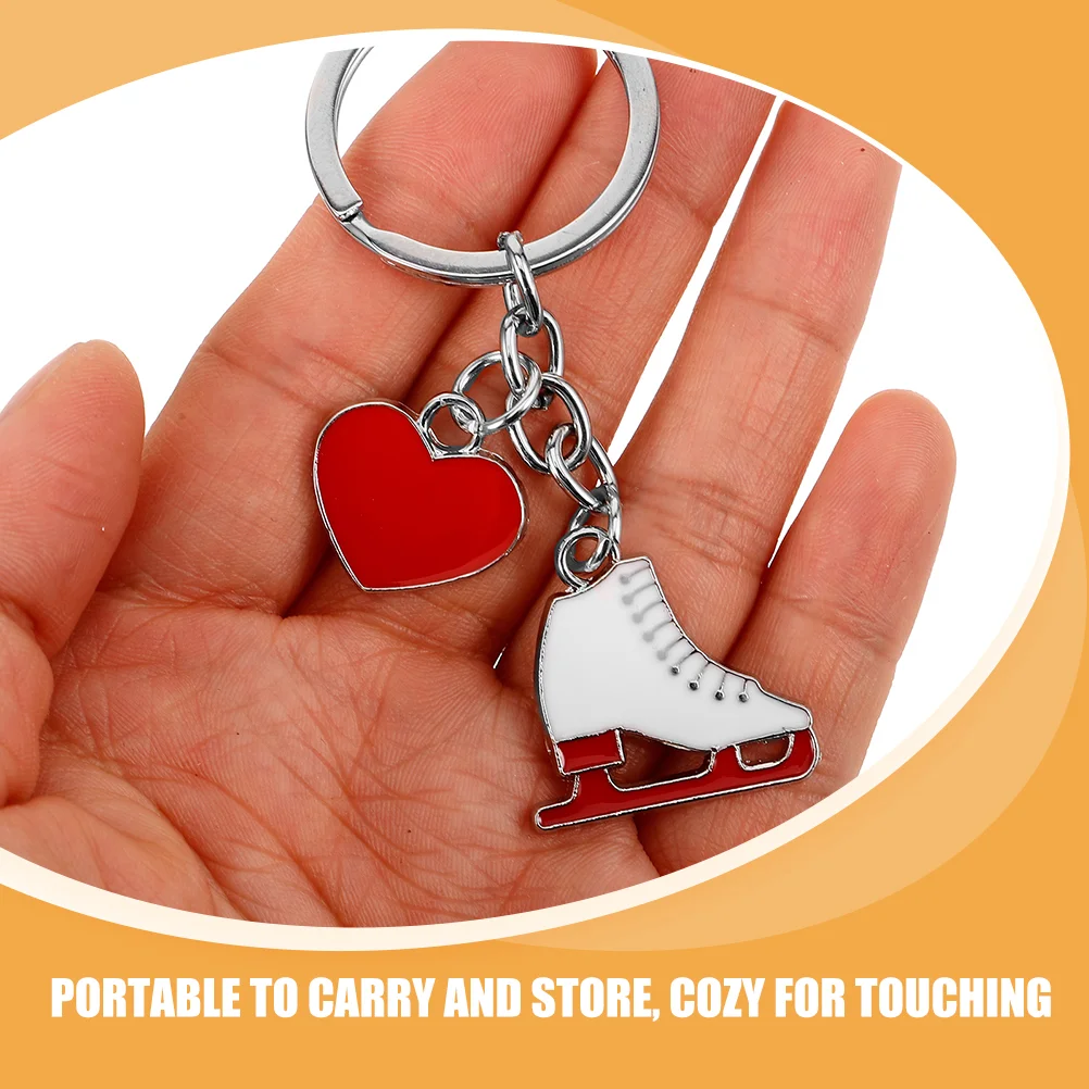 2 Pcs Skate Keychain Charm Ring Rings Skates Shoe Model Pendants Hanging Ornaments Metal Buckles Boot