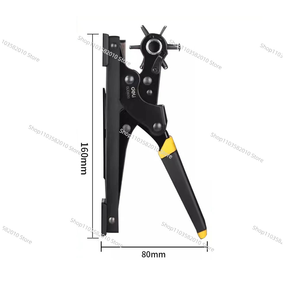Leather Hole Puncher, Revolving Punch Plier, DIY Leathercraft Punching Tool for Watch Bands Straps, Dog Collars, Saddles
