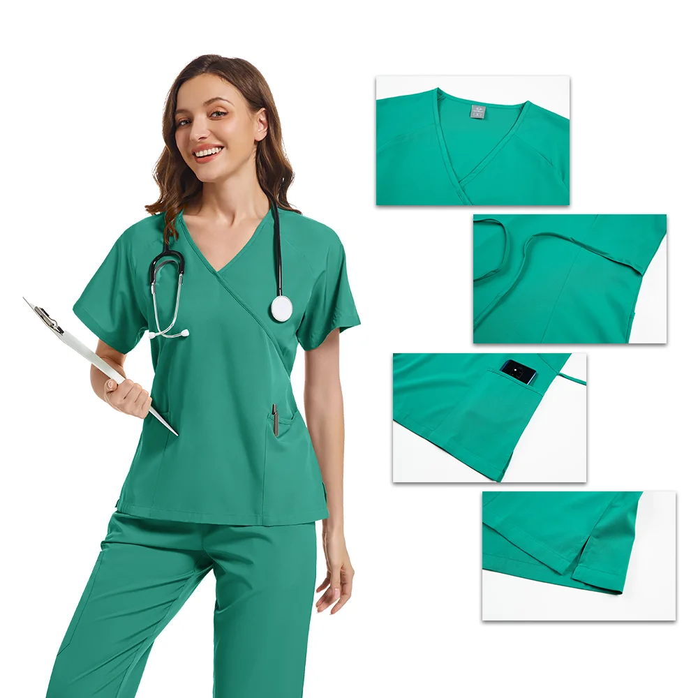 Multicolor Operating Room Scrubs Set Doctor Nurse Top Pants Lab Workwear Surgical Gown Medical Nursing Uniform Clinical Overalls