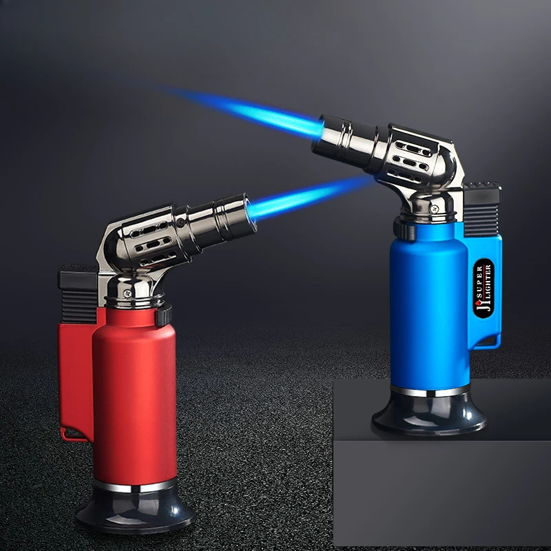 Metal Windproof Turbo Gas Lighters Welding Torch Kitchen Cooking Adjustable Flame Powerful Spray Gun Cigar Lighter For Men Gifts