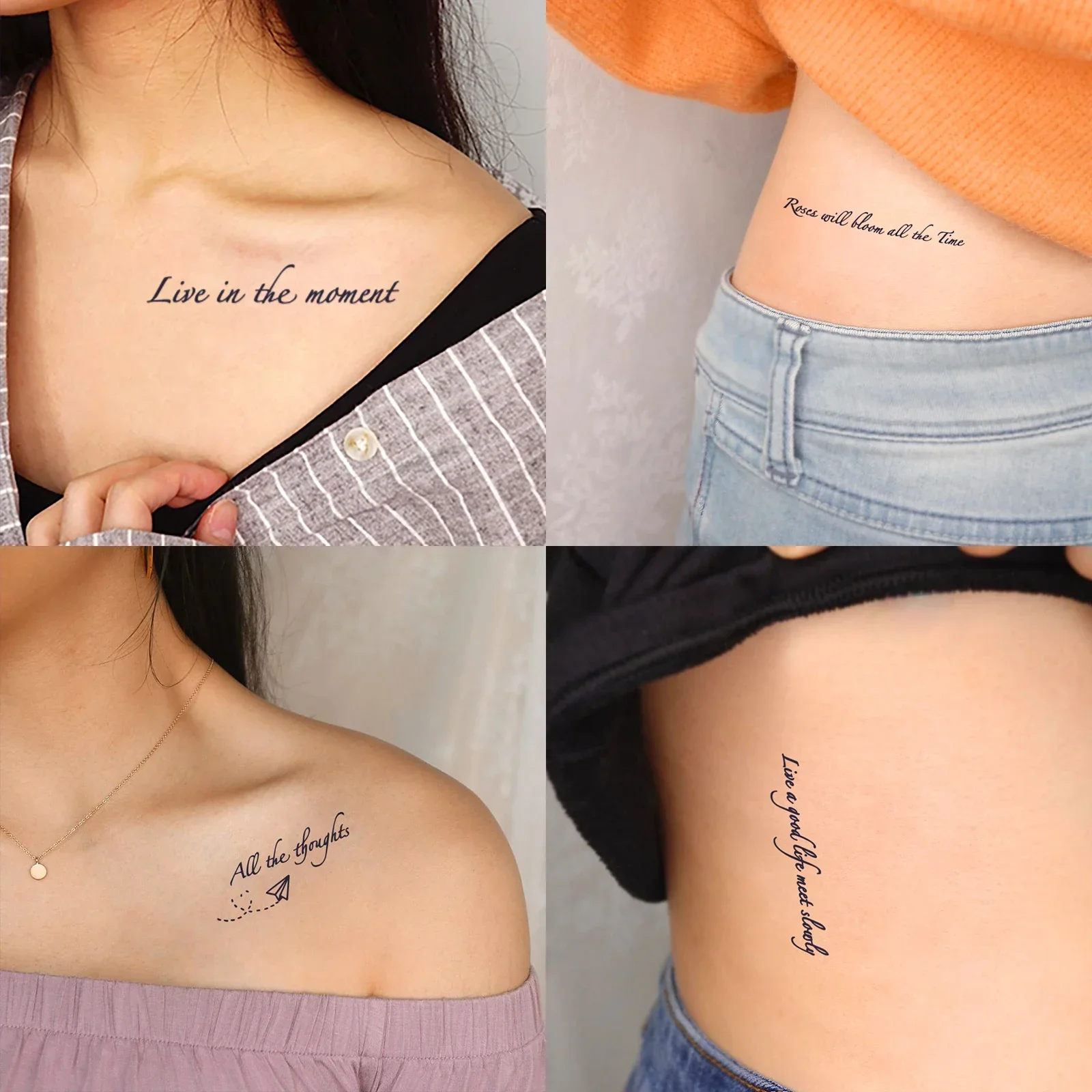 10 أوراق رسم إبداعي رسم وشم مؤقت زهور فراشة الهندباء ديزي رسائل ملصق مقاوم للماء فن الجسم ستتيكر