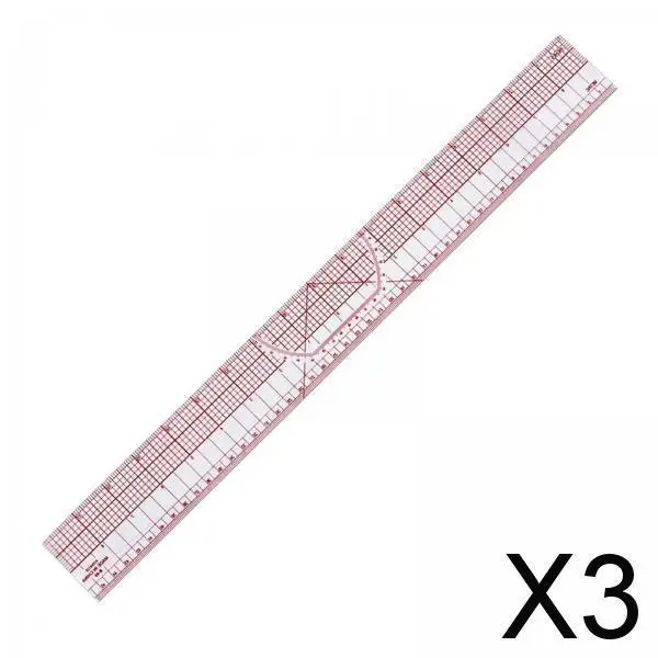 2xGrading Ruler Tailor Ruler Clear Scale B95 Metric And Inch Sewing Ruler Garment Ruler for Pattern Making Tailoring