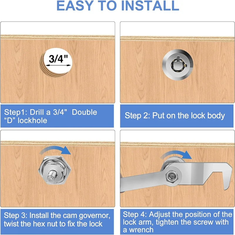 ABKJ-Tool Box Lock With Key,5/8In Cabinet Cam Lock Keyed Alike,Toolbox Lock For RV Storage Compartment Door Tool Cart Mailbox